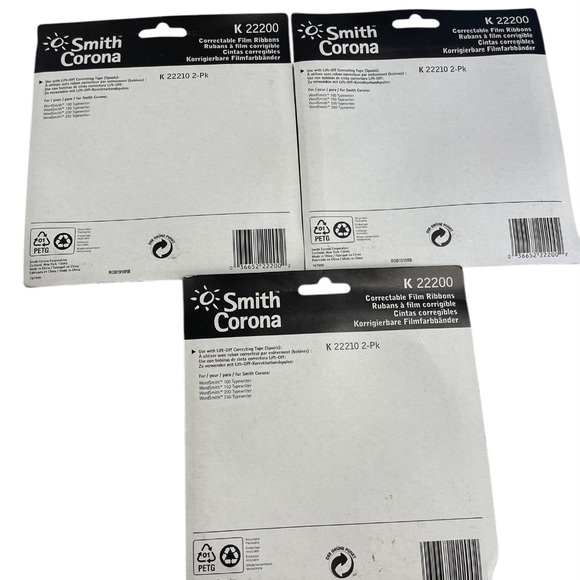 Genuine Smith Corona Correctable Film Typewriter Ribbon K22200 3 packs, 6 total - Picture 2 of 2